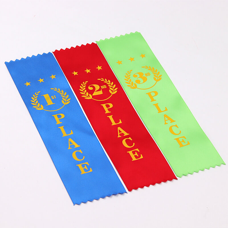 Various Color Custom Award Ribbons 100% Polyester Material Ink Printing