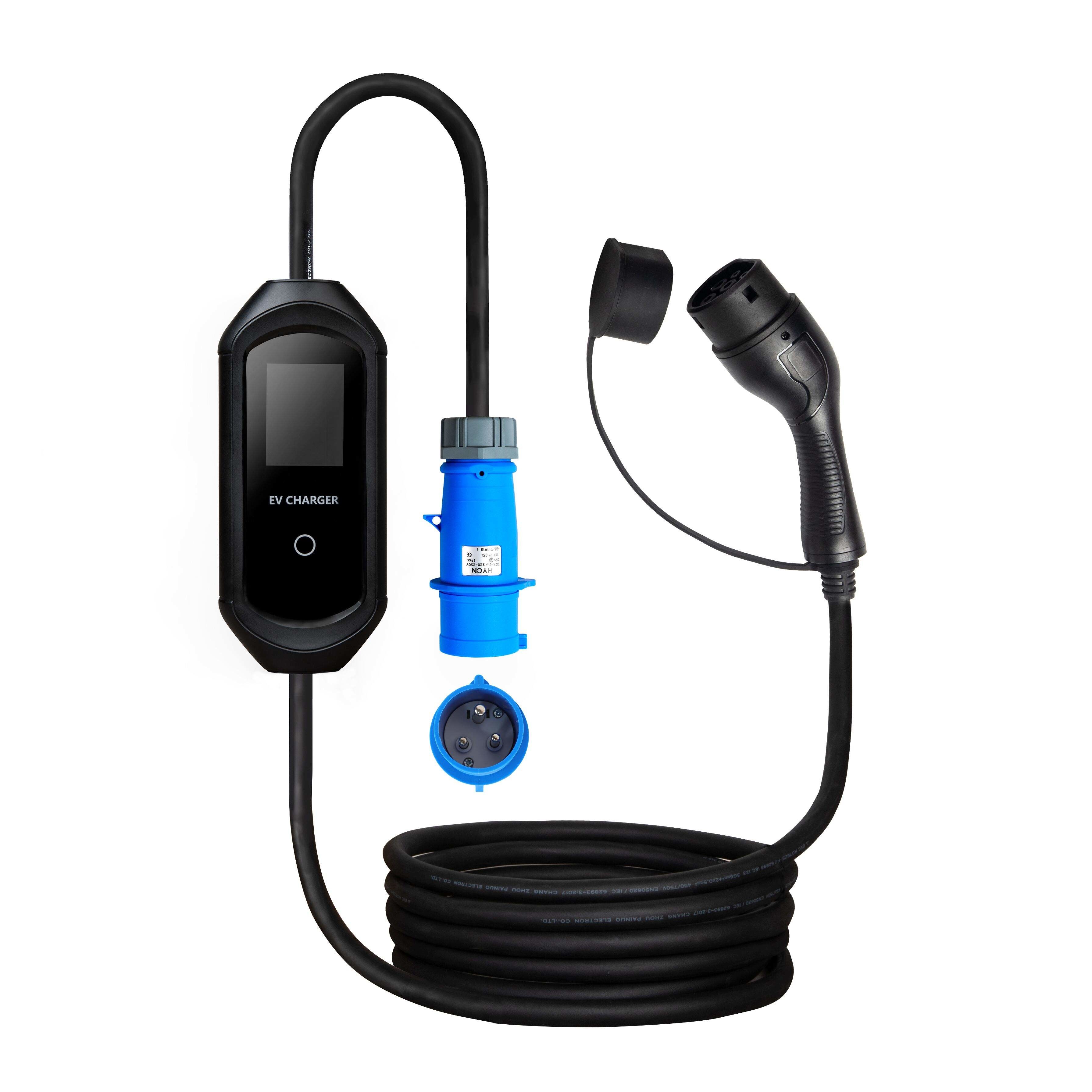 230VAC Portable Electric Vehicle Chargers Level 2 IP67