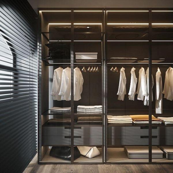 end MR HDF Board Wardrobe for Luxury Walk-in Closet in Modern Bedroom Customizat