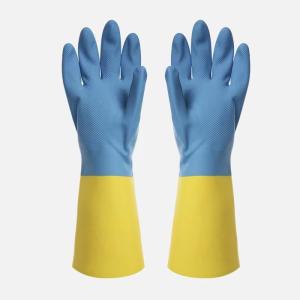 Quality Industrial Bicolor Neoprene Chemical Resistant Gloves Solvent Resistant wholesale