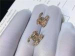 Logo Earrings in 18K White Gold Pave Diamonds Fashion Lady Jewelry Global