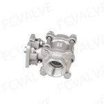 DN15-DN50 Stainless Steel Gland 3PC High Plateform Ball Valve with ISO 9001