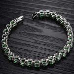 Princess Green Cubic Zironia Tennis Bracelet Charm Women Wedding Jewelry