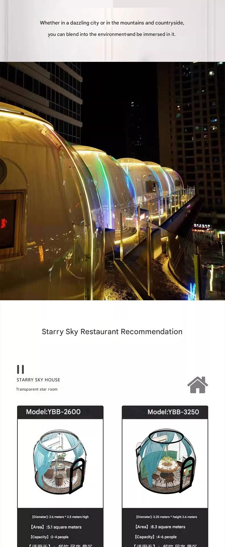 PC Star Room Restaurant Bubble Room Glass Sunroom Scenic Outdoor Homestay Villa Hotel Transparent Tent