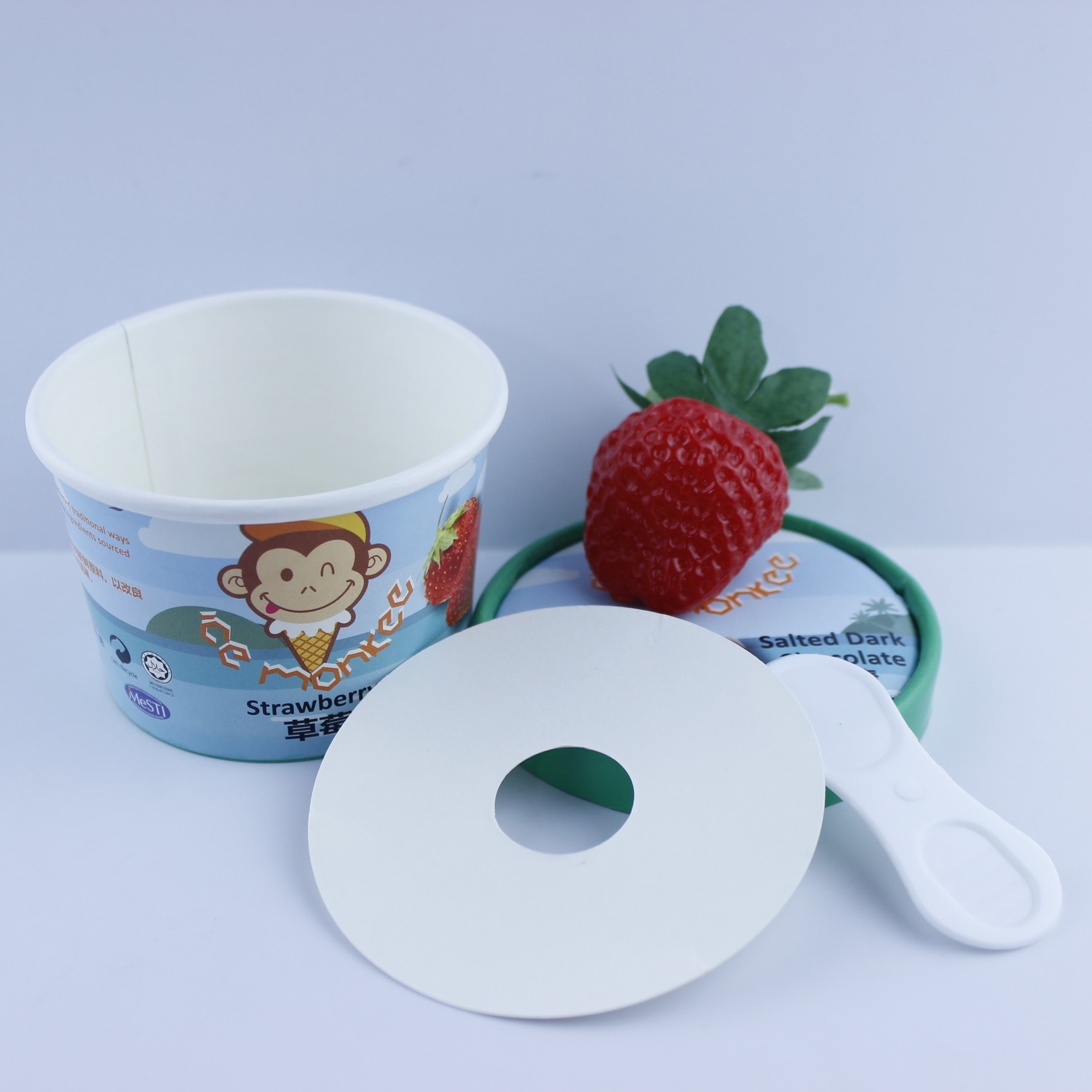 Yogurt Paper Ice Cream Bowl With Lid , Eco Friendly 5oz 150ml Ice Cream Cup