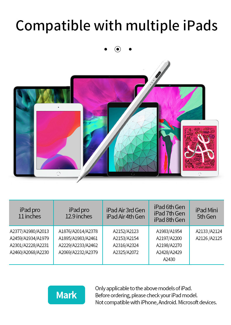 14cm Aluminum Stylus Pen Compatible With IPad Pro / IPad Air / IPad Mini