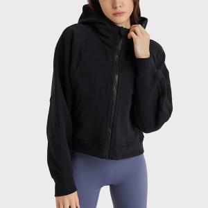 Quality Winter High Collar Full Zip Riding Womens Sports Jacket Hoodies With Hat wholesale