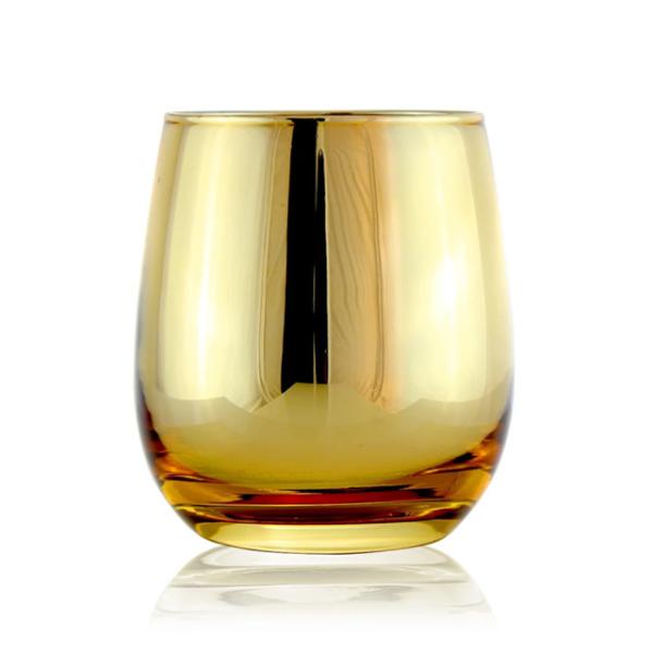 Cool Small Scented Candles Luxury Holder Color Glass Candle Jar With Metal Gold