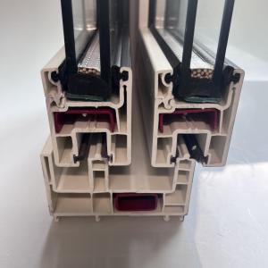 Quality GKBM 92 UPVC Sliding Window Profiles Four Chambers Heat Insulation wholesale