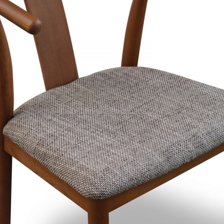 Vintage Coffee Shop Furniture Solid Wood Dining Wishbone Chair with Cushion and Mahogany Finish Two Years Guarantee