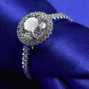 Quality White Gold Forever One Moissanite Engagement Rings 9.25 Hardness RD0165 wholesale