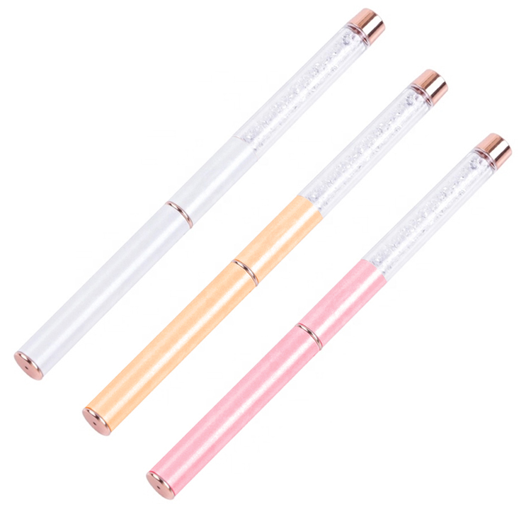 Crystal Rhinestone Acrylic Nail Brush Plastic Tube Size 6 Nail Art Brush