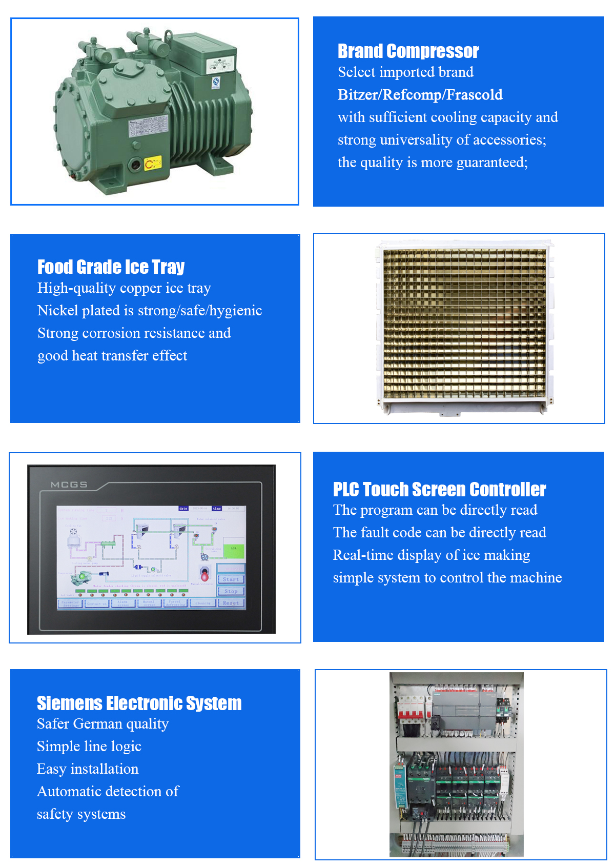 PU Material Insulation Ice Cube Maker Machine 5000kg per Day for Industrial Needs