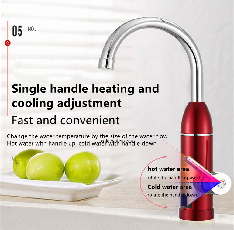 Digital Control Kitchen Hot Water Tap RoHs Single Handle Faucet 220V