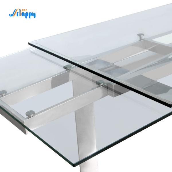 Cheap 200cm Extending Glass Rectangle Dining Table DT-31120 Ready To Assemble Furniture for sale