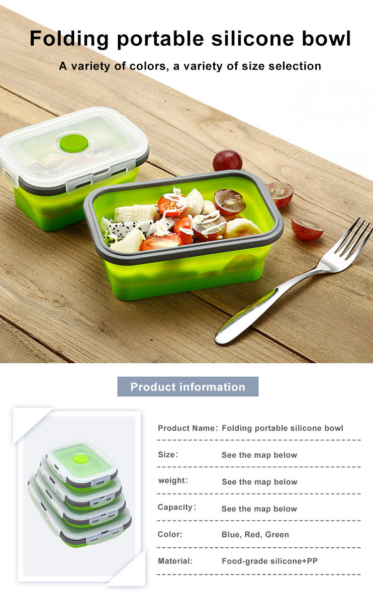Silicone Foldable Lunch Box Set Of 4