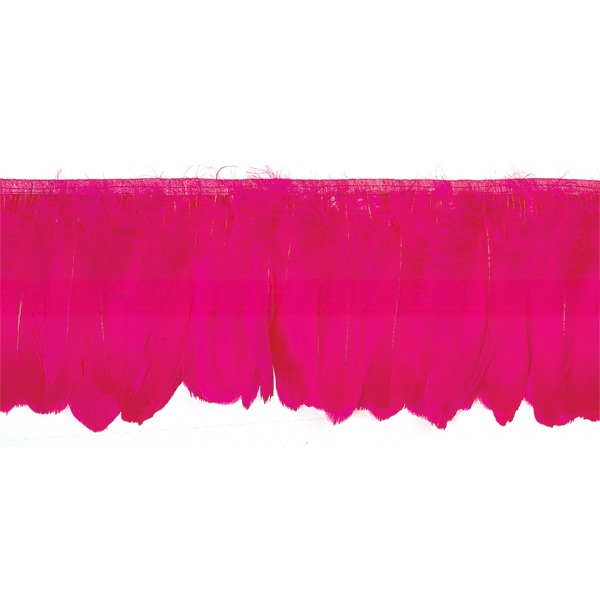 Party Decoration Goose Feather Fringe Trim with Satin Ribbon Tape in Dyed Design