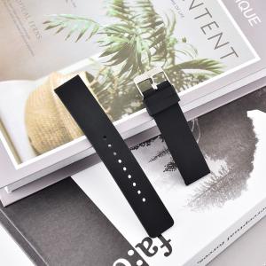 Quality Fashion 20mm Black Silicone Watch Strap With Stainless Steel 201L Buckle wholesale