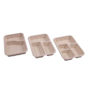 Quality 100% Natural Sugarcane Fiber Square Disposable Plates Biodegradable wholesale