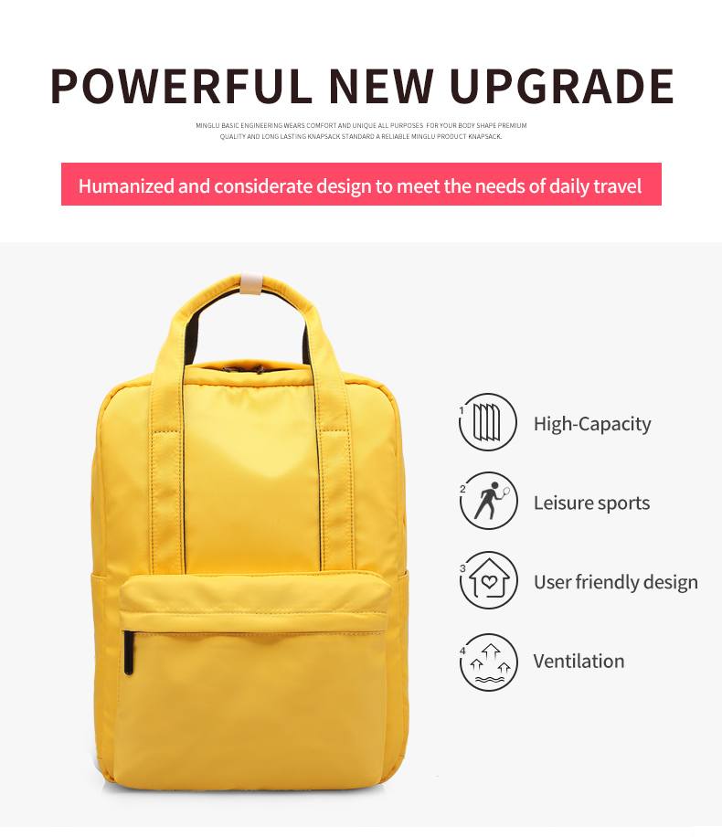 Hot sale custom logo women fashion waterproof light backpack school bags