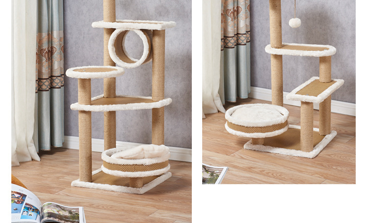 Multi Level Cat Tree House Scratching Post Heavy Duty With Sisal Rop Cat Tower Column Climbing Tree Cat's Dream Play Area