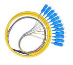 12 Cores Fan Out Fiber Optic Pigtail Waterproof , SC PC Pigtail For Couples