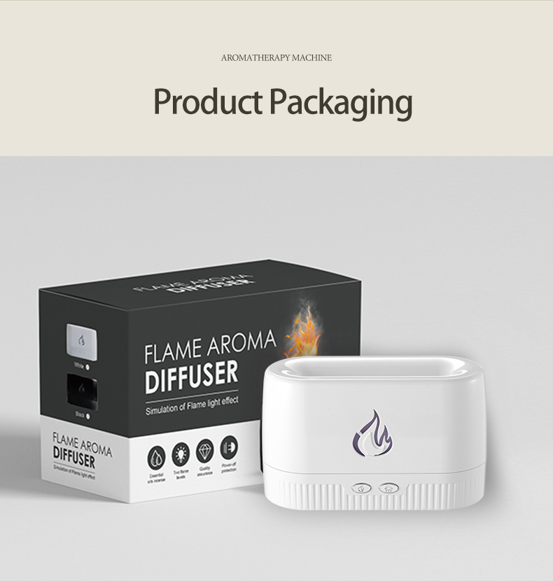 HOMEFISH 230ML Aromatherapy Ultrasonic Flame Aroma Diffuser With Warm Light