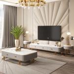 Home Living Room Furniture Luxury Coffee Tables Marble Center Table 1400X800X440