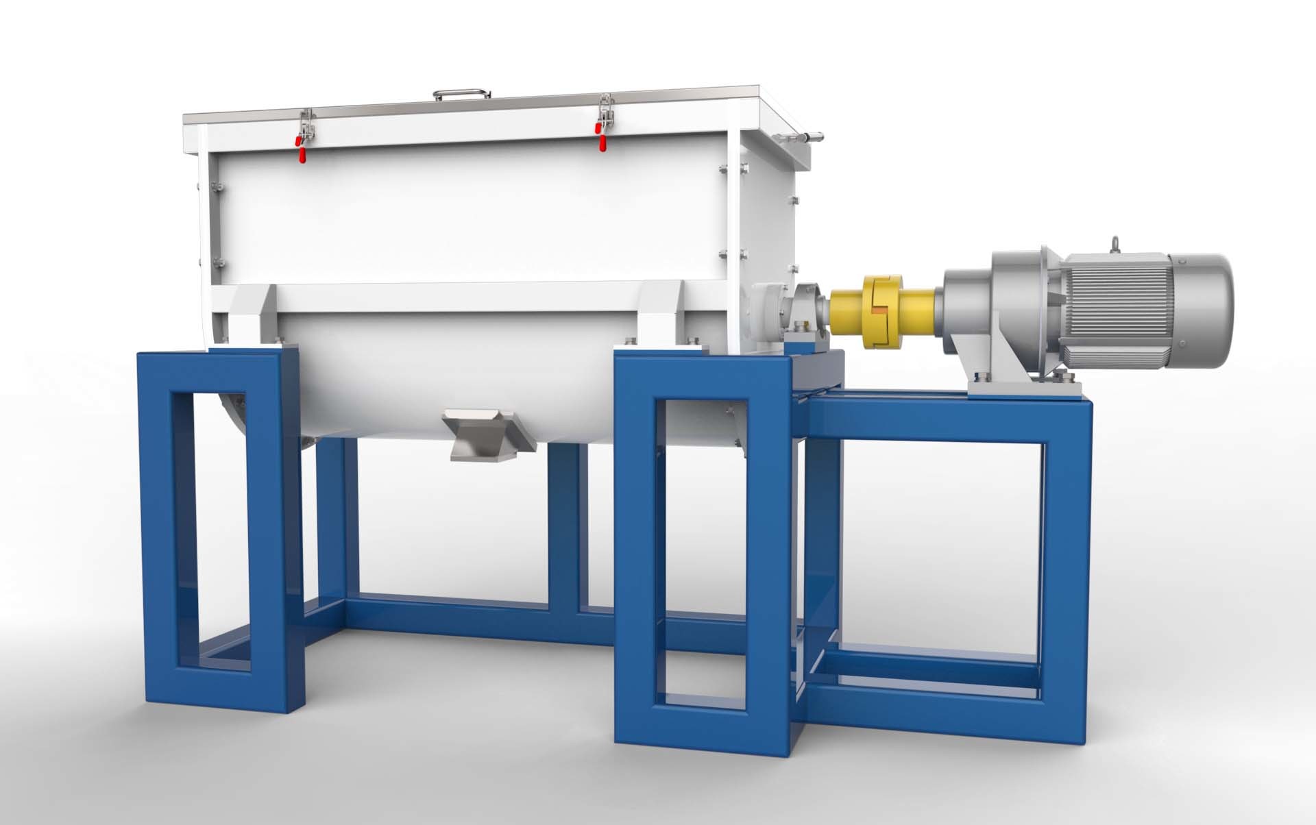Blue / White Industrial Horizontal Mixer Electricity 500 Kg / H For Plastic