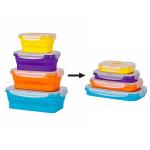 Refrigerated Refrigerator Storage Soft Silicone Sectioned Green Healthy Lunch