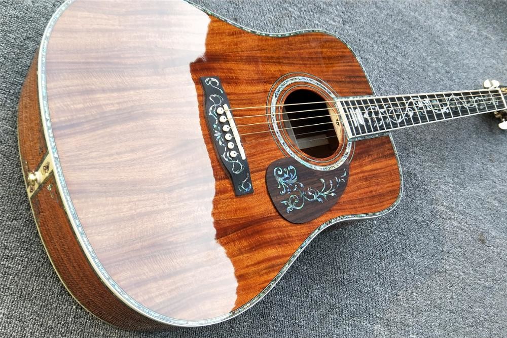 KOA wood classic acoustic guitar,Life tree Ebony Fingerboard,Abalone inlays and binding,China 41 inchs acoustic