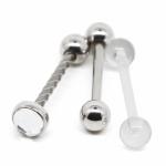 Acrylic Material Screw Barbell 14G Surgical Steel Tongue Jewelry