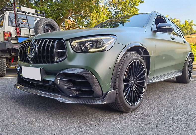 For Mercedes-Benz GLC63 Carbon Fiber Body Kit GLC63 Upgraded Bs Style Carbon Fiber Front Lip Diffuser Spoiler Body Kit