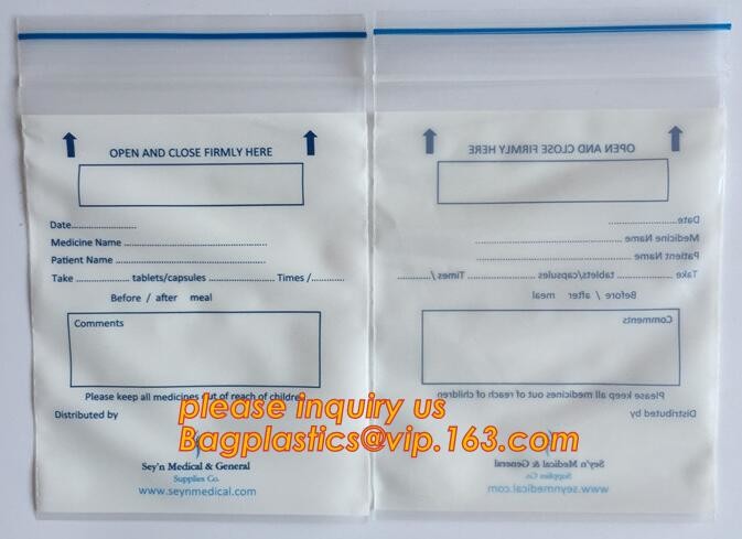 tablets pills packaging bag, poly medical dispenser Zip lockk bag drug zipper bags reclosable bags, zipper bag medical min