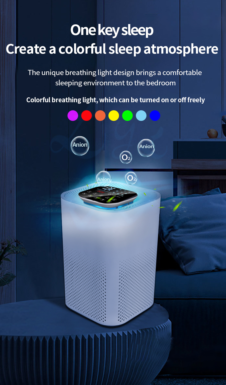 2022 New Purificador De Aire Hepa Desktop Ionized Air Purifier Negative Ion True Hepa Filter Portable Air Purifier Manufacturer