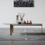 Luxury SS Coffee Table Tv Stand Natural Ivory White Marble