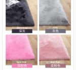 Light Blue Colour Polyester Area Rugs / Faux Sheepskin Area Rug