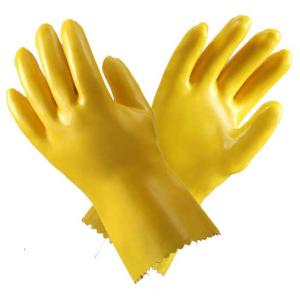 Quality High Durability PVC Work Gloves , Yellow Color Waterproof Work Gloves wholesale