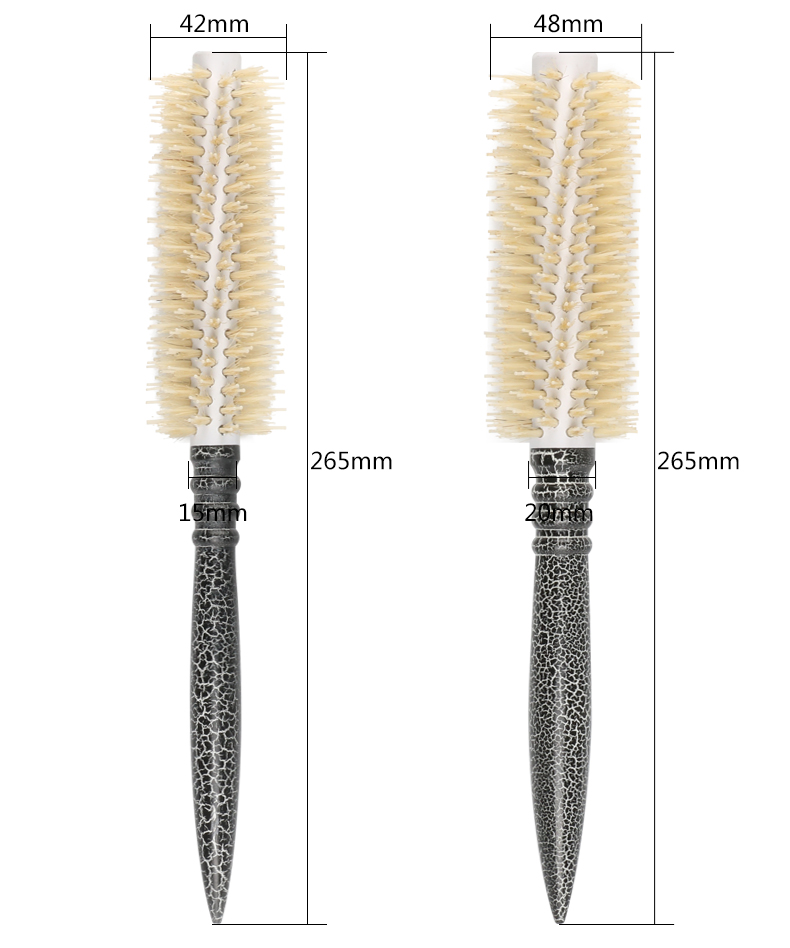 Natural Color Wood Handle Hair Brush Blow Dry Heat Resistant Rolling Curly Hair Brush
