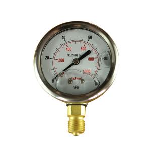 Quality 2.5&quot; 0-6 Bar Glycerin Filled Pressure Gauge Lower Back Connection One Piece wholesale