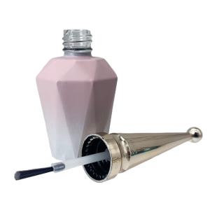 Quality Empty Frosted Pink 12ml 15ml Nail Polish Bottles Leak Proof wholesale