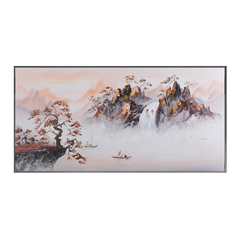 Customized Size Hand Painted Landscape Oil Painting Modern Textured Canvas Art for Home Decor