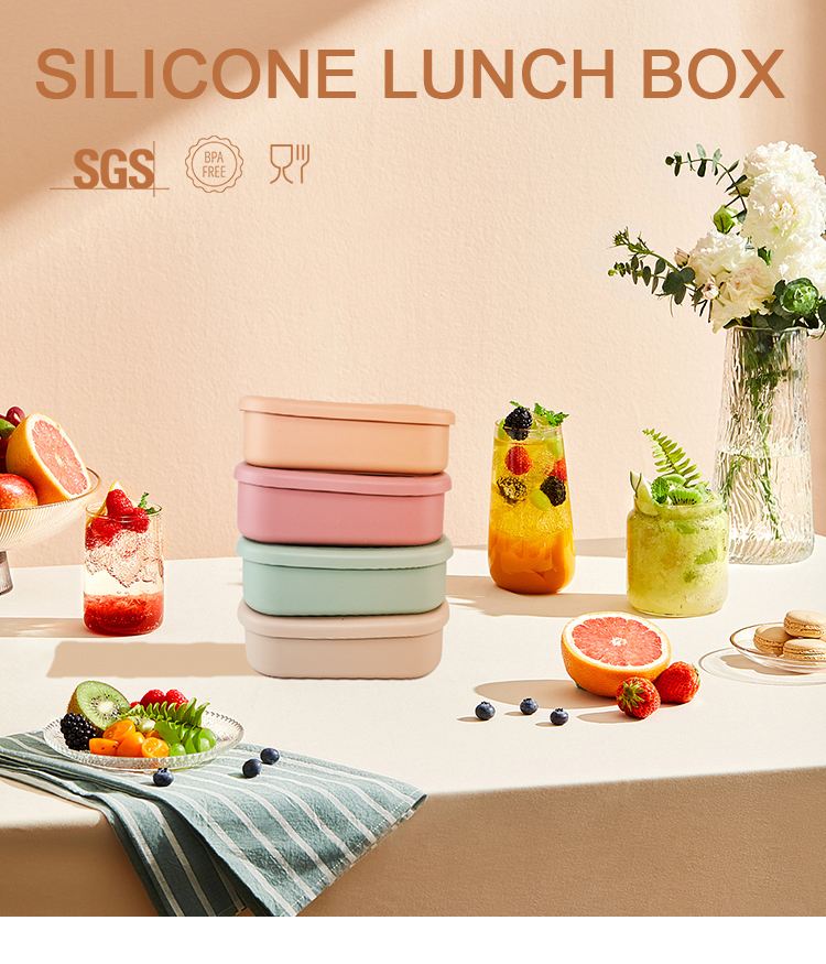 Sustainable Silicone Food Storage Container For Students Workers ODM