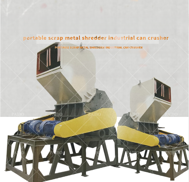 500-1000Kg/h Capacity Portable Shredder for Scrap Metal and Plastic in Building Material
