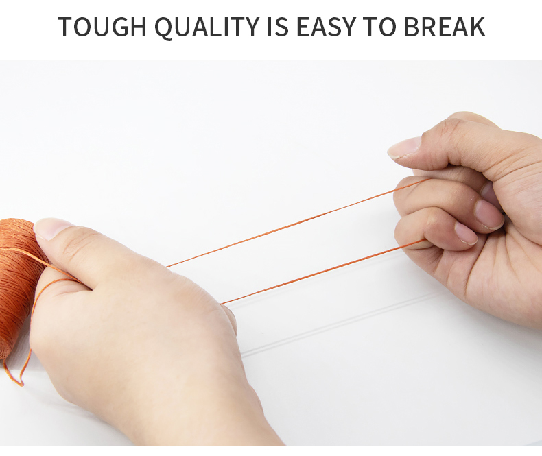 210D/1*16 Waxed Thread 1mm Polyester Thread for Steering Wheel Sewn Chemical-Resistant