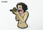 Fashion Girl Embroidered Applique Patches Polyester Material Eco - Friendly