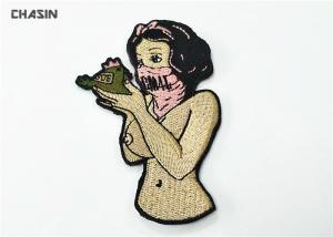 Quality Fashion Girl Embroidered Applique Patches Polyester Material Eco - Friendly wholesale