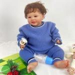 Unisex 2 Pieces Set Ribbed Knit Sweater Infant New Born Newborn Clothes Baby