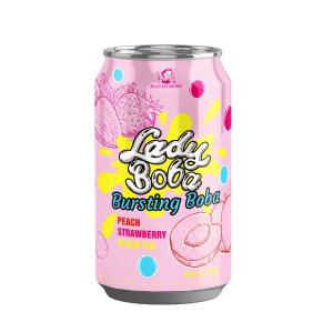 Quality Peach and Strawberry Bursting Boba Bubble Tea Product - 320ml - Wholesale Boba Tea and Bubble Tea Products wholesale