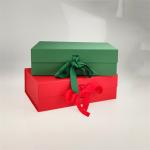 Folding Magnetic Cardboard Paper Gift Box With Ribbon Handle For Jewelry Cuttery